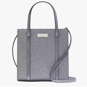 NWT Kate Spade Purple & Gray Sparkle Kenzie Mini Tote
